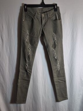 Reign Women Skinny Jeans - Olive Green